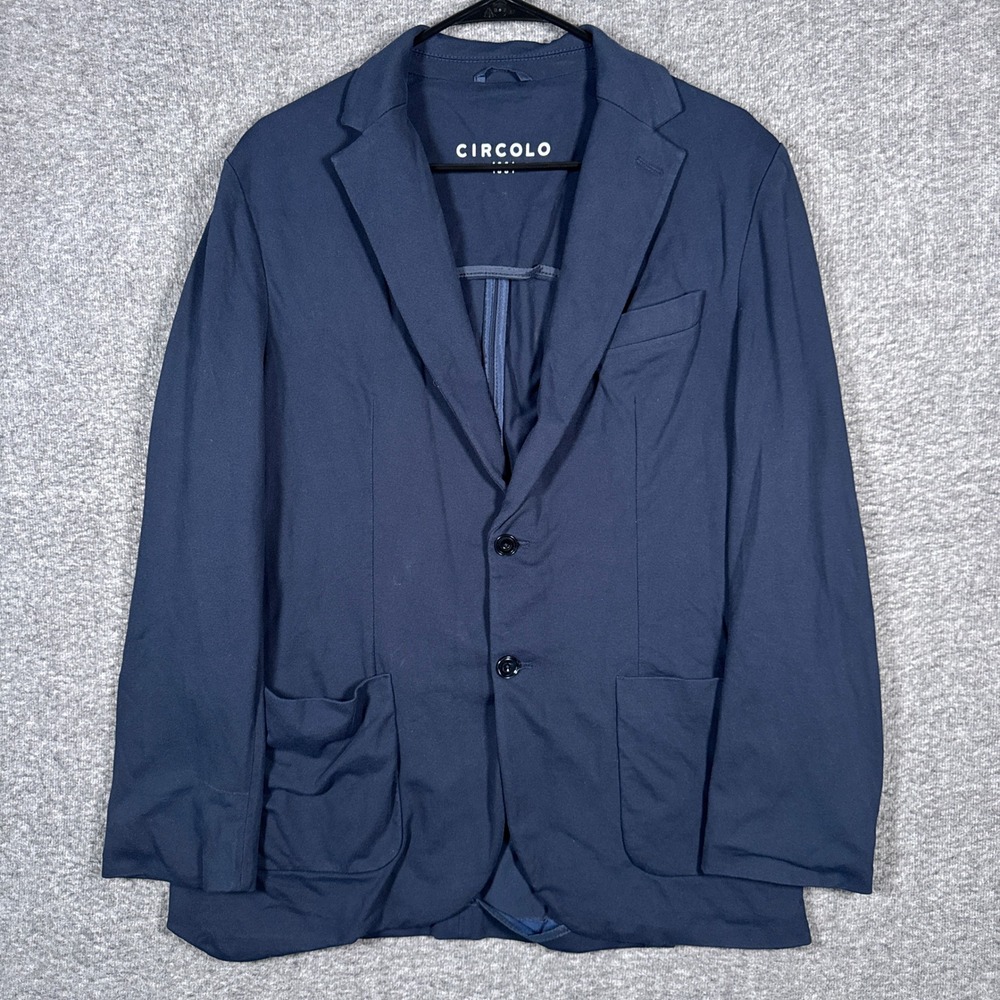 Circolo 1901‎ Blazer Mens 54IT(44) Blue Unstructured Textured Sport Coat Jacket